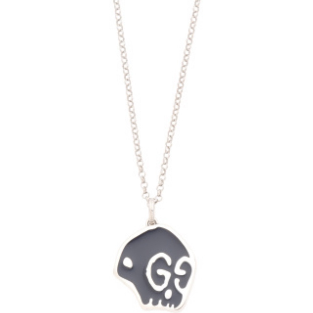 NWT GUCCI Enamel Ghost Necklace18”Unisex Enamel sterling authentic made in Italy